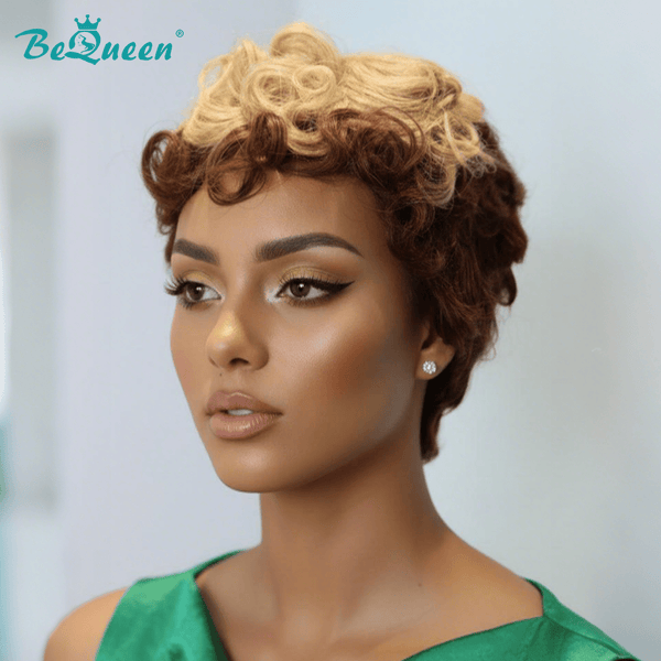 overseas PIXIE WIGS Bequeen 613 Brown Finger Wave Pixie Wig