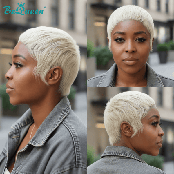 overseas PIXIE WIGS Bequeen 613 Platinum Super Short Cut Pixie Wig