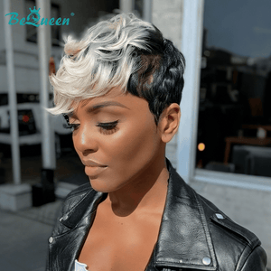 overseas PIXIE WIGS As pic Bequeen 613 Special Made Natural Wave Pixie Cut Wig