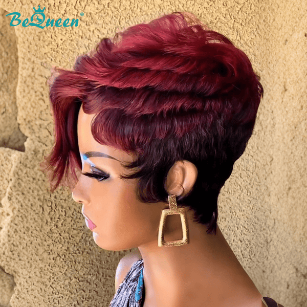 overseas PIXIE WIGS Bequeen 99J Side Part Layer Pixie Wig