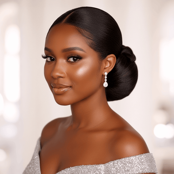 overseas PIXIE WIGS BeQueen Black Gentle Full Lace Simple Style Updo Wedding Wig-1
