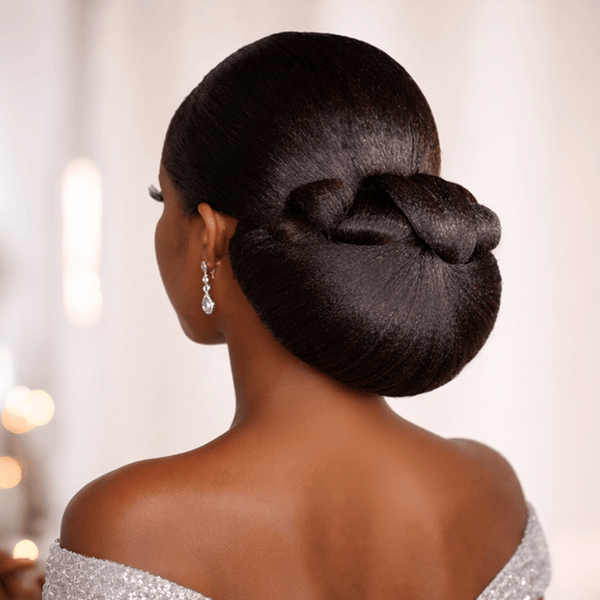 overseas PIXIE WIGS BeQueen Black Gentle Full Lace Simple Style Updo Wedding Wig-1