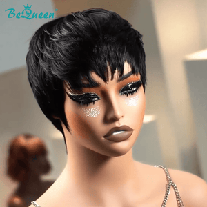 overseas PIXIE WIGS Bequeen Black Straight Short Cut Wig