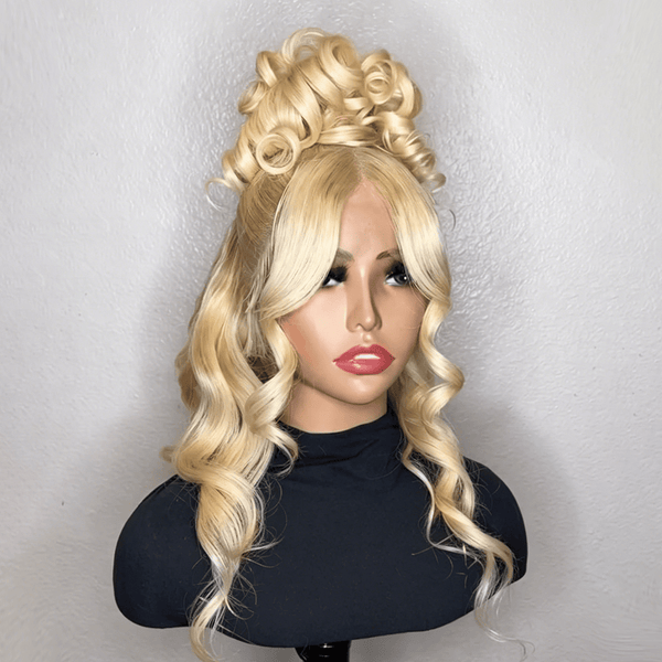 overseas Sexy Braid Lace Wig 12 inch Bequeen Blonde 12 inch Wave With Ponytail