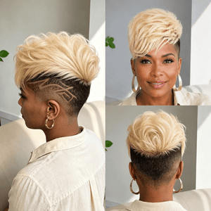 overseas TOPPER & MOHAWK Bequeen Bright #613 Blonde Side Part Natural Style Topper