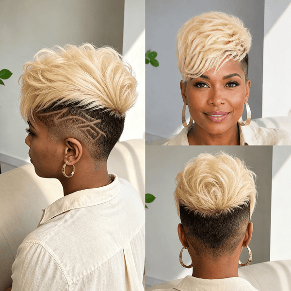 overseas TOPPER & MOHAWK Bequeen Bright #613 Blonde Side Part Natural Style Topper