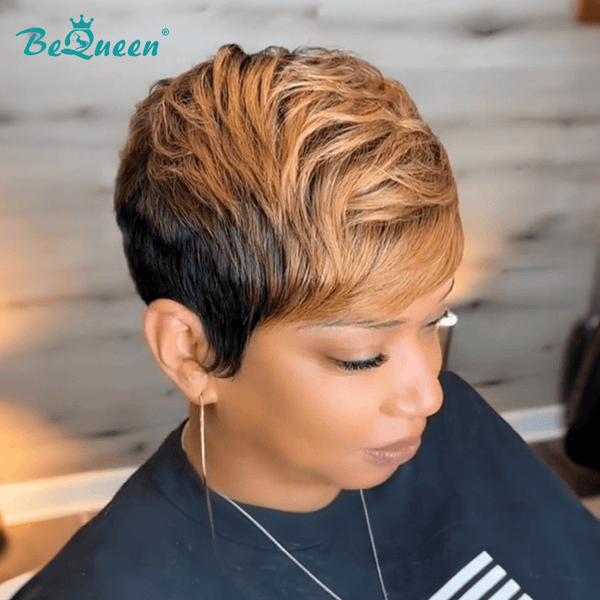 overseas PIXIE WIGS Bequeen Bronze Layered Short Cut Wig