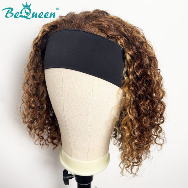 overseas Workout Wig Bequeen Brown Color 100% Human Hair Curly Workout Wig