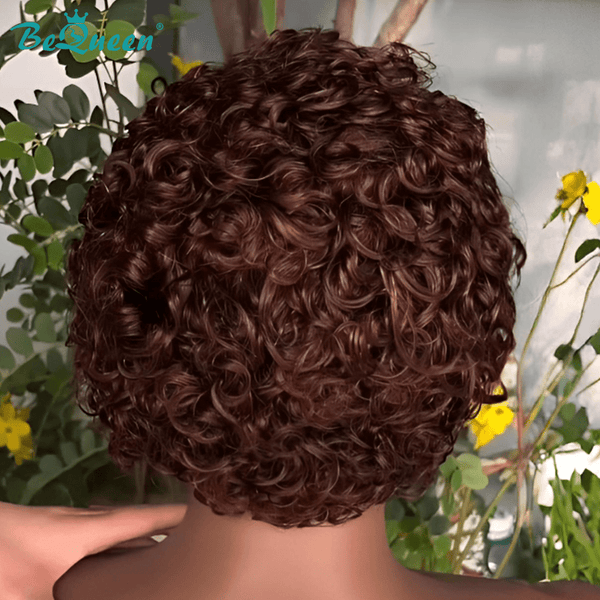 overseas PIXIE WIGS Bequeen Brown Curly Lowcut Elegance Frontal Lace Wig