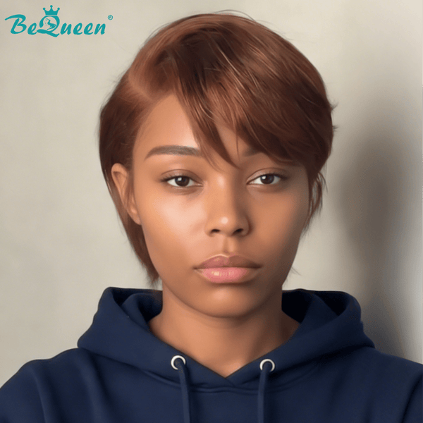 overseas PIXIE WIGS Bequeen Brown Side Part Natrual Style Frontal Lace Wig