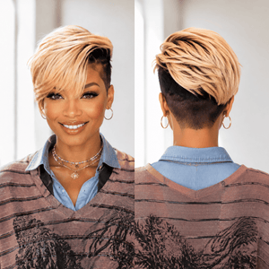 overseas TOPPER & MOHAWK Bequeen Champagne 1B Root Side Part Machine Made Topper