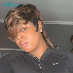 overseas Mullet Wig Bequeen Copper Edge Colors Mullet Wig