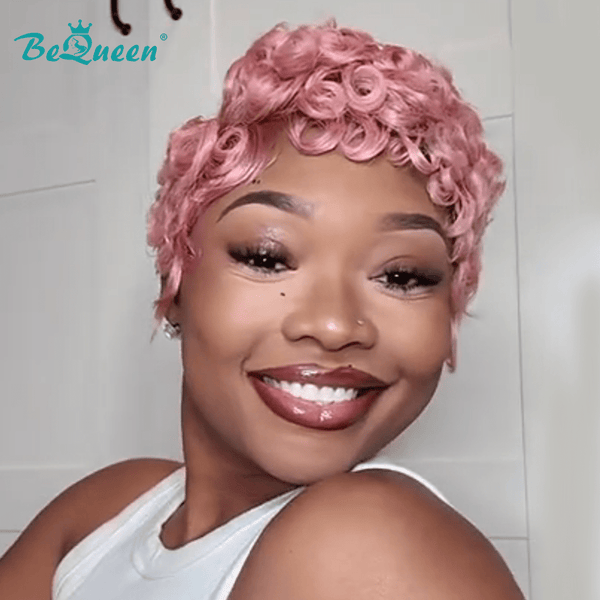 overseas PIXIE WIGS Bequeen Cotton Candy Short Cut Fashion Pixie Wig