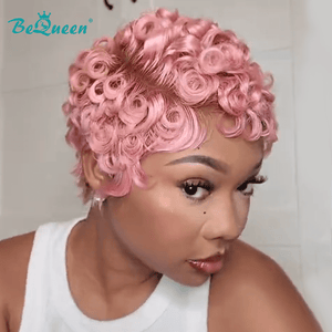 overseas PIXIE WIGS Bequeen Cotton Candy Short Cut Fashion Pixie Wig