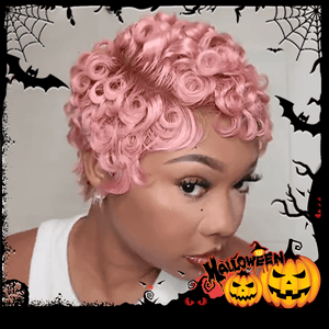 overseas PIXIE WIGS Bequeen Cotton Candy Short Cut Fashion Pixie Wig