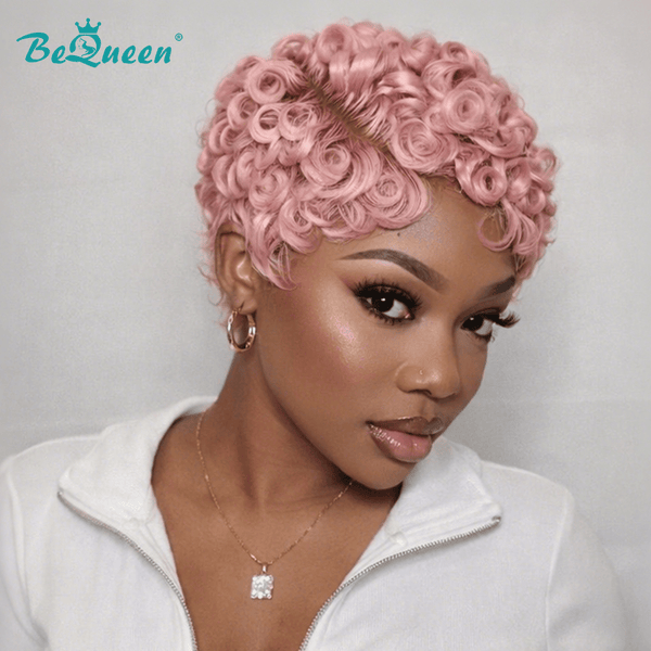 overseas PIXIE WIGS Bequeen Cotton Candy Short Cut Fashion Pixie Wig