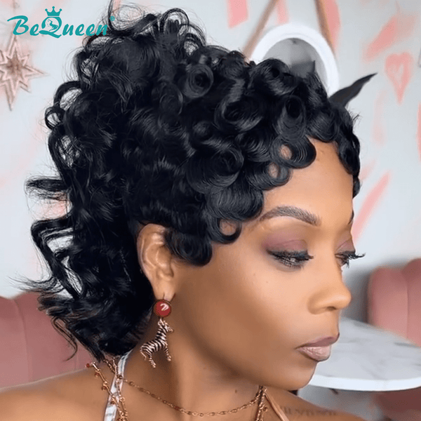 overseas Mullet Wig Bequeen Curly Glam Ponytail Mullet Glueless Wig