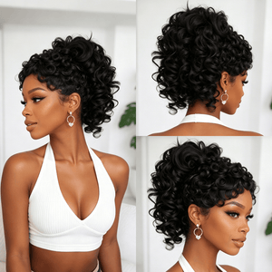 overseas Mullet Wig Bequeen Curly Glam Ponytail Mullet Glueless Wig