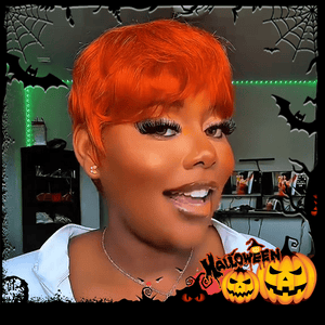 overseas PIXIE WIGS Bequeen Electric Ginger Orange Pixie Cut Wig