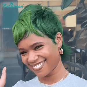 overseas Mullet Wig Bequeen Fashion Green Mullet Glueless Wig