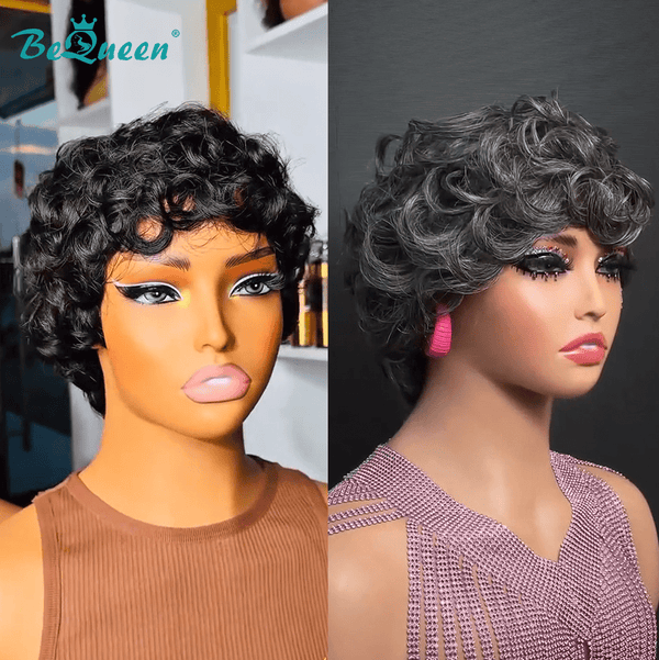 overseas PIXIE WIGS Bequeen Finger Wave Fluffy Pixie Wig
