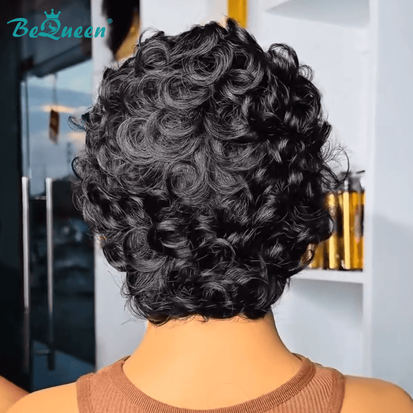 overseas PIXIE WIGS Bequeen Finger Wave Fluffy Pixie Wig