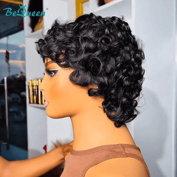 overseas PIXIE WIGS Bequeen Finger Wave Fluffy Pixie Wig