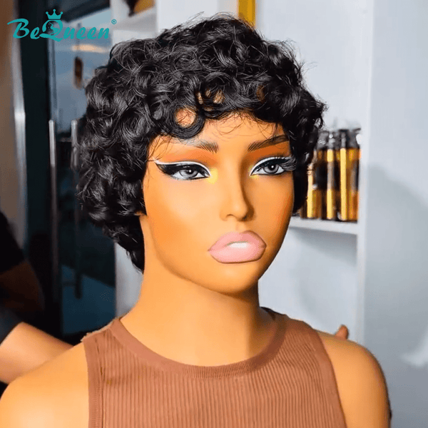 overseas PIXIE WIGS Bequeen Finger Wave Fluffy Pixie Wig