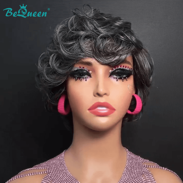 overseas PIXIE WIGS Bequeen Finger Wave Fluffy Pixie Wig