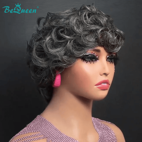 overseas PIXIE WIGS Bequeen Finger Wave Fluffy Pixie Wig