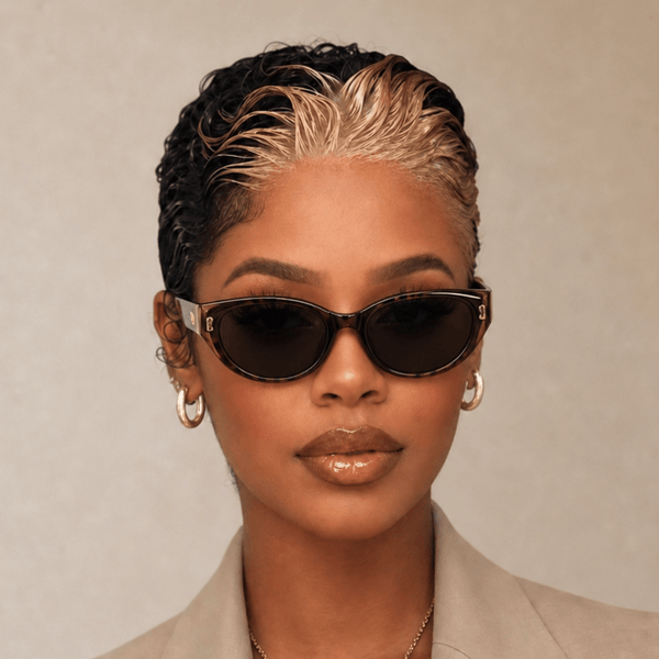 overseas PIXIE WIGS Bequeen Frontal Lace Highlight Blonde Slicked-back Style Pixie Short Cut Wig