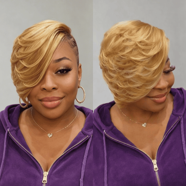 overseas TOPPER & MOHAWK Bequeen Golden Side Part Wave Short Cut Topper-1