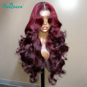 overseas Workout Wig Bequeen Gradient Grape Wave Full Lace Long Wig