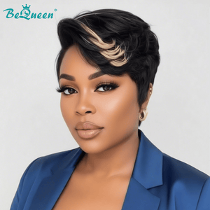 overseas PIXIE WIGS Bequeen Highlight Blonde Side Part Natural Frontal Lace Wig