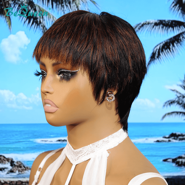 overseas PIXIE WIGS Bequeen Highlight No Glueless Short Cut Wig