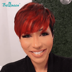 overseas PIXIE WIGS Bequeen Highlight Red Short Cut Wig