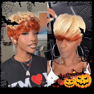 overseas PIXIE WIGS Bequeen Honey Burnt Machine Made Pixie Wig