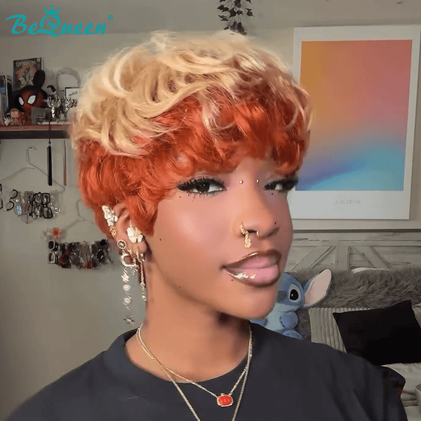 overseas PIXIE WIGS Bequeen Honey Burnt Machine Made Pixie Wig