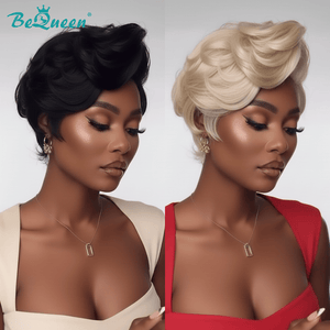 overseas PIXIE WIGS Bequeen Ice Cream Style Side Part Short Cut Wig