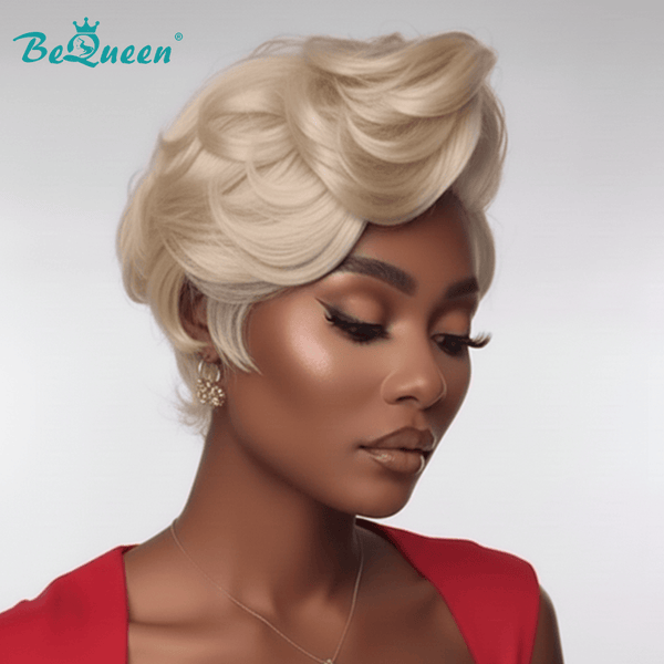 overseas PIXIE WIGS Bequeen Ice Cream Style Side Part Short Cut Wig