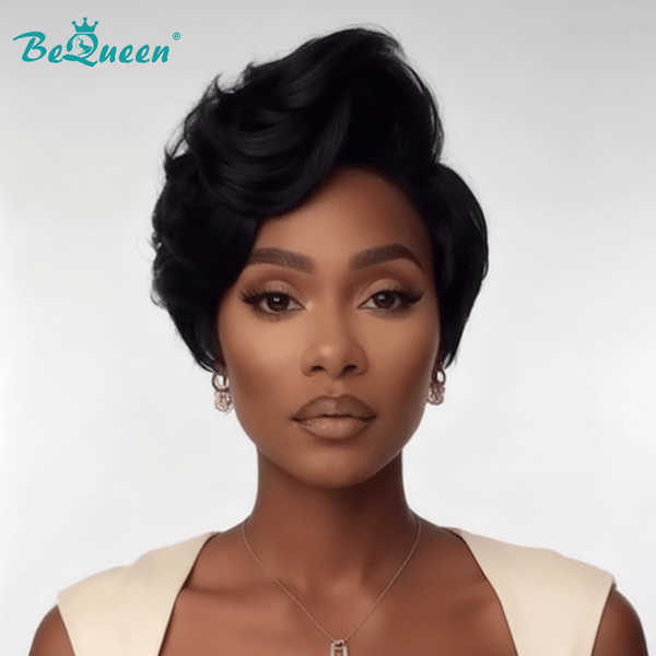 overseas PIXIE WIGS Bequeen Ice Cream Style Side Part Short Cut Wig