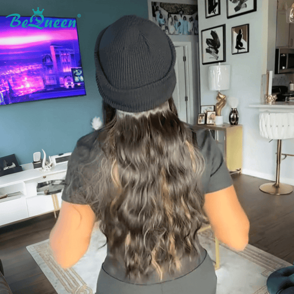 overseas Workout Wig BEQUEEN Knitted Hat Water Wave Workout Wig