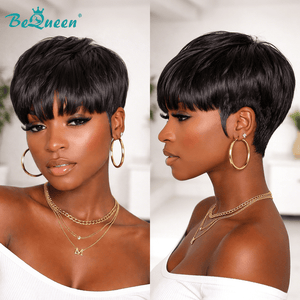 overseas PIXIE WIGS Bequeen Kristen Machine Made Short Cut Wig