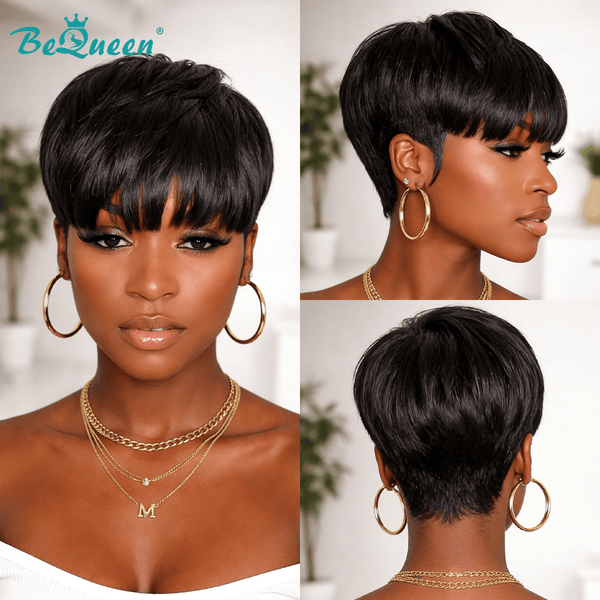 overseas PIXIE WIGS Bequeen Kristen Machine Made Short Cut Wig
