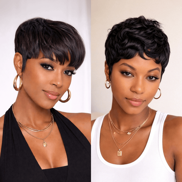 overseas PIXIE WIGS 2 Wigs C (As pic) Bequeen Machine Made Fashion Short Wig