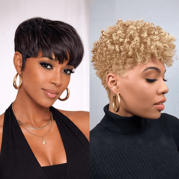 overseas PIXIE WIGS 2 wigs F (As pic) Bequeen Machine Made Fashion Short Wig
