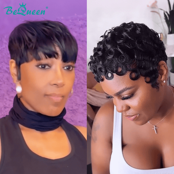 overseas PIXIE WIGS 2 wigs A (As pic) Bequeen Machine Made Fashion Short Wig (USA)