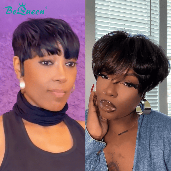 overseas PIXIE WIGS 2 wigs B (As pic) Bequeen Machine Made Fashion Short Wig (USA)