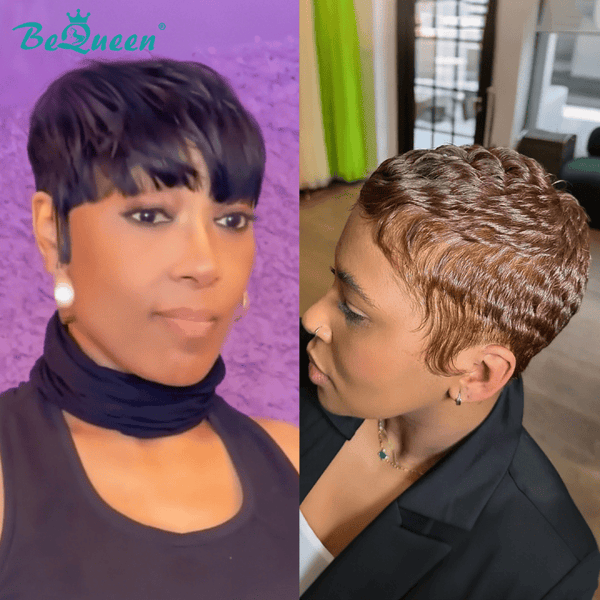 overseas PIXIE WIGS 2 Wigs D (As pic) Bequeen Machine Made Fashion Short Wig (USA)