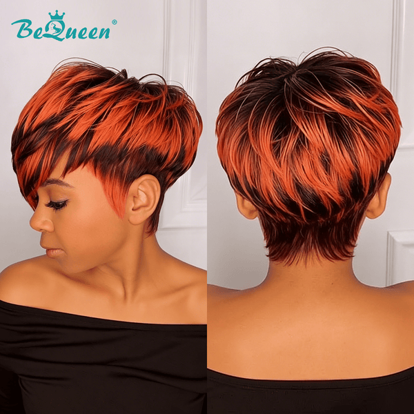 overseas PIXIE WIGS Bequeen Mixed Color Special Made Pixie Cut Wig